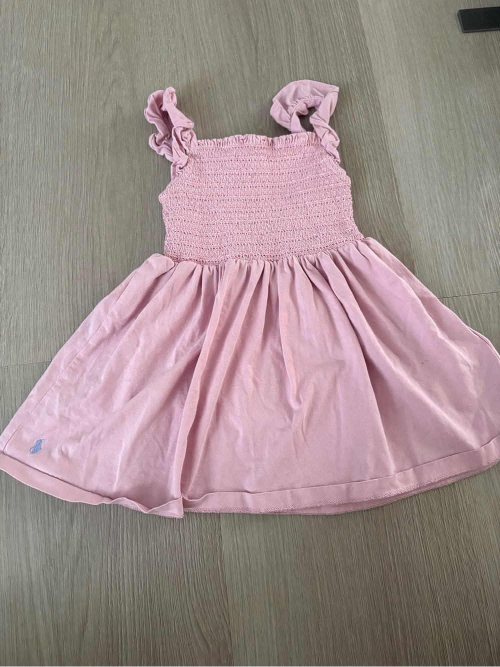 Ralph Lauren Pink Smocked Sundress with Ruffle Straps